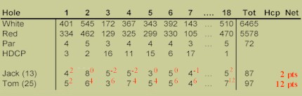 Stableford Points Chart